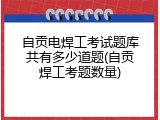 自贡电焊工考试题库共有多少道题(自贡焊工考题数量)