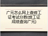 广元怎么网上查焊工证考试分数(焊工证成绩查询广元)