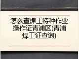 怎么查焊工特种作业操作证青浦区(青浦焊工证查询)