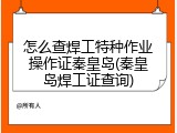 怎么查焊工特种作业操作证秦皇岛(秦皇岛焊工证查询)