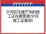 宁河区住建厅发的焊工证在哪里查(宁河焊工证查询)