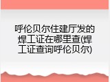 呼伦贝尔住建厅发的焊工证在哪里查(焊工证查询呼伦贝尔)