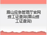 眉山应急管理厅官网焊工证查询(眉山焊工证查询)