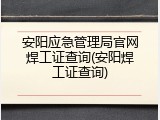 安阳应急管理局官网焊工证查询(安阳焊工证查询)