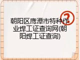 朝阳区鹰潭市特种作业焊工证查询网(朝阳焊工证查询)