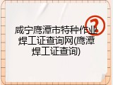 咸宁鹰潭市特种作业焊工证查询网(鹰潭焊工证查询)