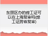 东丽区办的焊工证可以在上海复审吗(焊工证跨省复审)