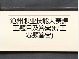 沧州职业技能大赛焊工题目及答案(焊工赛题答案)