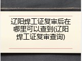 辽阳焊工证复审后在哪里可以查到(辽阳焊工证复审查询)