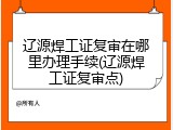 辽源焊工证复审在哪里办理手续(辽源焊工证复审点)