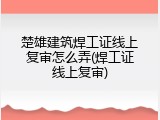 楚雄建筑焊工证线上复审怎么弄(焊工证线上复审)