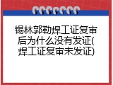 锡林郭勒焊工证复审后为什么没有发证(焊工证复审未发证)