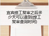 宜宾焊工复审之后多少天可以查到(焊工复审查询时间)