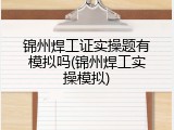 锦州焊工证实操题有模拟吗(锦州焊工实操模拟)