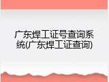 广东焊工证号查询系统(广东焊工证查询)