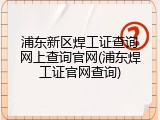 浦东新区焊工证查询网上查询官网(浦东焊工证官网查询)