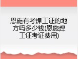 恩施有考焊工证的地方吗多少钱(恩施焊工证考证费用)
