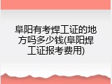 阜阳有考焊工证的地方吗多少钱(阜阳焊工证报考费用)