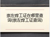 崇左焊工证在哪里查询(崇左焊工证查询)