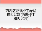 西青区建筑焊工考试模拟试题(西青焊工模拟试题)