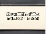 抚顺焊工证在哪里查询(抚顺焊工证查询)