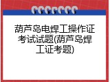 葫芦岛电焊工操作证考试试题(葫芦岛焊工证考题)