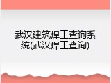 武汉建筑焊工查询系统(武汉焊工查询)