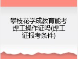 攀枝花学成教育能考焊工操作证吗(焊工证报考条件)