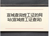 宣城查询焊工证的网站(宣城焊工证查询)