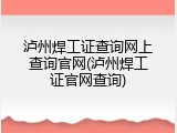 泸州焊工证查询网上查询官网(泸州焊工证官网查询)