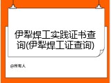 伊犁焊工实践证书查询(伊犁焊工证查询)