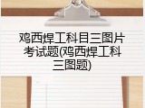 鸡西焊工科目三图片考试题(鸡西焊工科三图题)