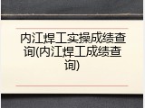内江焊工实操成绩查询(内江焊工成绩查询)