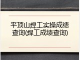 平顶山焊工实操成绩查询(焊工成绩查询)