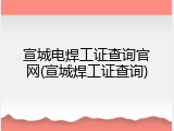 宣城电焊工证查询官网(宣城焊工证查询)