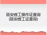 延安焊工操作证查询(延安焊工证查询)
