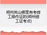 朔州岚山哪里有考焊工操作证的(朔州焊工证考点)