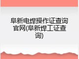 阜新电焊操作证查询官网(阜新焊工证查询)