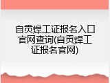 自贡焊工证报名入口官网查询(自贡焊工证报名官网)