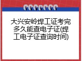 大兴安岭焊工证考完多久能查电子证(焊工电子证查询时间)