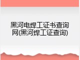 黑河电焊工证书查询网(黑河焊工证查询)