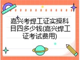 嘉兴考焊工证实操科目四多少钱(嘉兴焊工证考试费用)