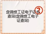 盘锦焊工证电子证书查询(盘锦焊工电子证查询)