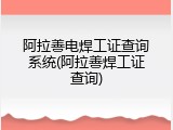 阿拉善电焊工证查询系统(阿拉善焊工证查询)
