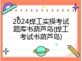 2024焊工实操考试题库书葫芦岛(焊工考试书葫芦岛)