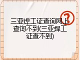 三亚焊工证查询网上查询不到(三亚焊工证查不到)