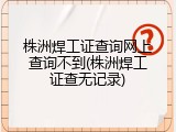 株洲焊工证查询网上查询不到(株洲焊工证查无记录)