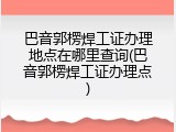巴音郭楞焊工证办理地点在哪里查询(巴音郭楞焊工证办理点)